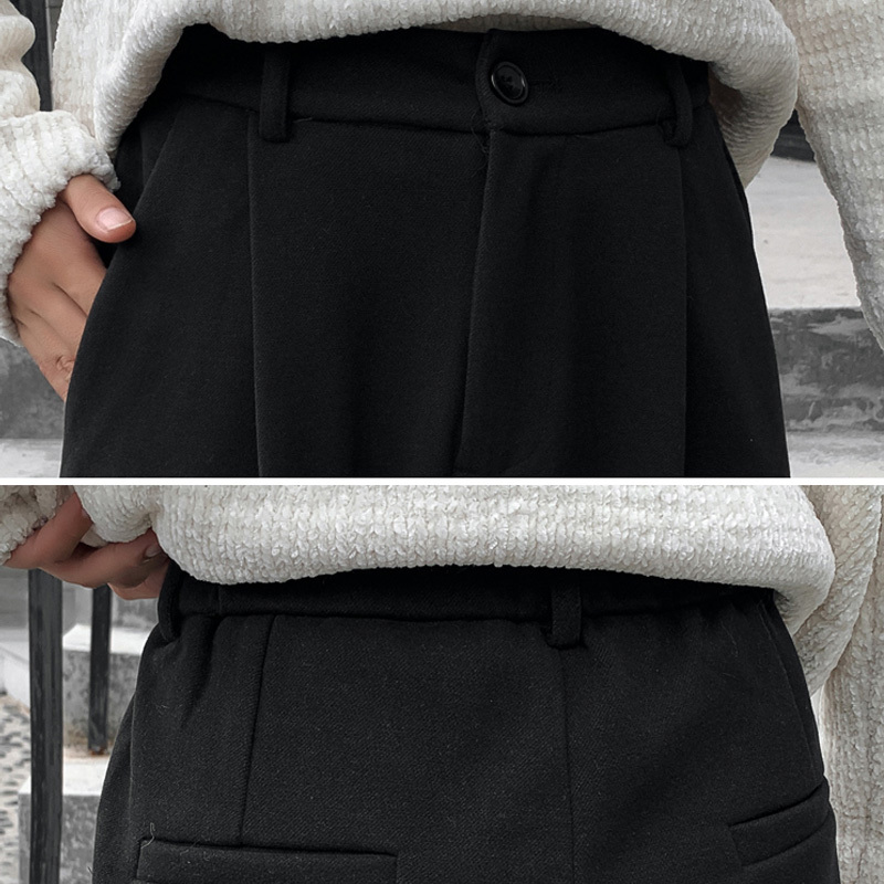 Autumn and Winter Loose Pants High Waist Broad Legs Straight Ankle-length Plus Size Pants Harem Pants Trousers 6997 50 201228