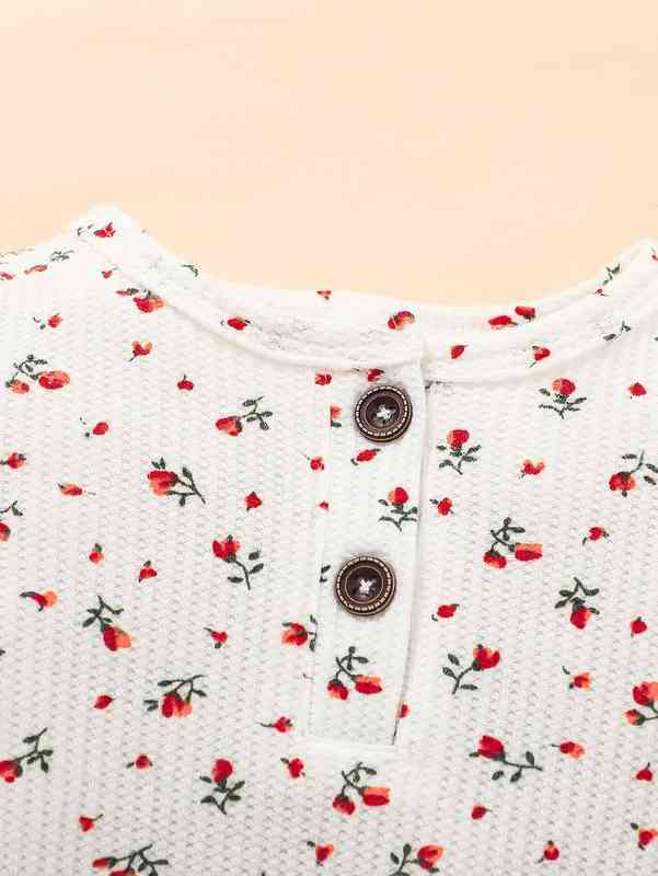 Baby Ditsy Floral Quarter Button Jumpsuit With Headband SHE