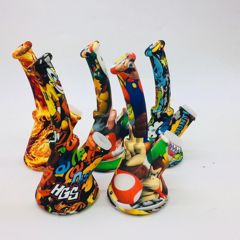 6.5 Inch Camouflage Colour Beaker Design Silicone Water Pipe Rigs With Glass Bowl Silicone Downstem Unbreakable Oil Rig Bong
6.5 Inch Camouflage Colour Beaker Design Silicone Water Pipe Rigs With Glass Bowl Silicone Downstem Unbreakable Oil Rig Bong