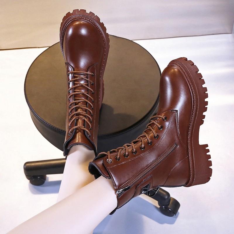 New Women Boots Ankle Snow Leather Chunky Winter Shoes Platform High Heel Motorcycle Shoes Female Fashion Boots Brand, Brown
New Women Boots Ankle Snow Leather Chunky Winter Shoes Platform High Heel Motorcycle Shoes Female Fashion Boots Brand, Brown