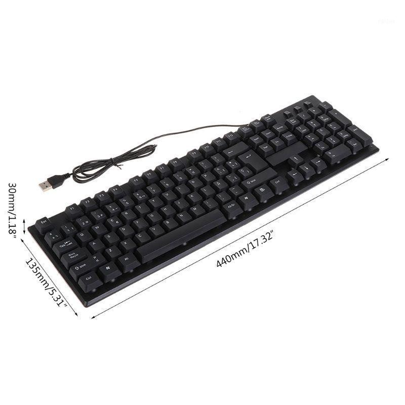 USB Wired Silent Keyboard Waterproof Office 104 Keys Keyboard for Desktop K1AB1