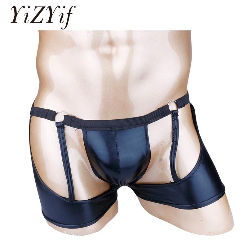Men Lingerie Open BuGay Man Panties Bulge Pouch Sissy Underwear Jockstraps Patent Leather Boxers Bikini Underpants, Black
Men Lingerie Open BuGay Man Panties Bulge Pouch Sissy Underwear Jockstraps Patent Leather Boxers Bikini Underpants, Black