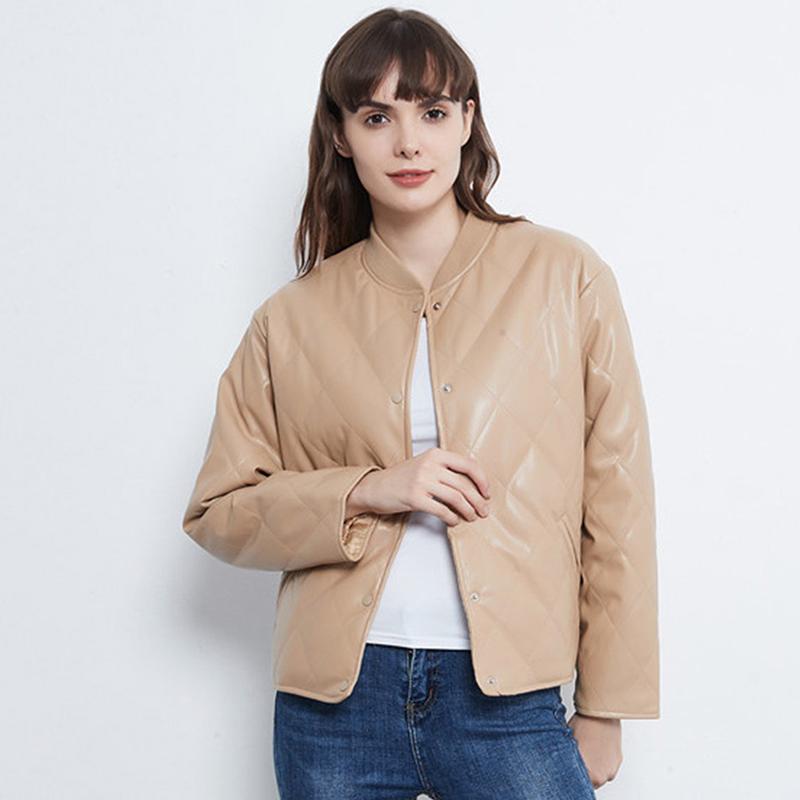Paris Girl Fashion Argyle Padded Jacket Women PU Faux Leather Long Sleeve Coat Female Loose Casual Ladies Winter Jackets 2021, Black
Paris Girl Fashion Argyle Padded Jacket Women PU Faux Leather Long Sleeve Coat Female Loose Casual Ladies Winter Jackets 2021, Black