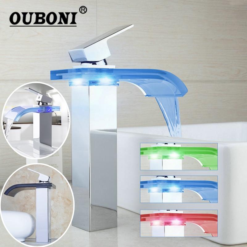 Waterfall Basin Luxury LED Light Bathroom Chrome No Need Battery Deck Mount Tap Single Handle Sink Torneira Mixer Faucet
Waterfall Basin Luxury LED Light Bathroom Chrome No Need Battery Deck Mount Tap Single Handle Sink Torneira Mixer Faucet