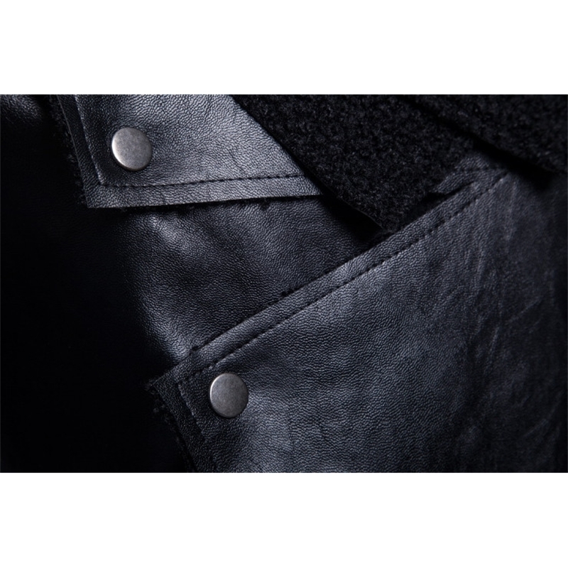 Men Autumn Fashion Punk Leather Jacket Casual Motorcycle Leather Jacket Male Coat Personality Lrregular Leather Jacket 201128