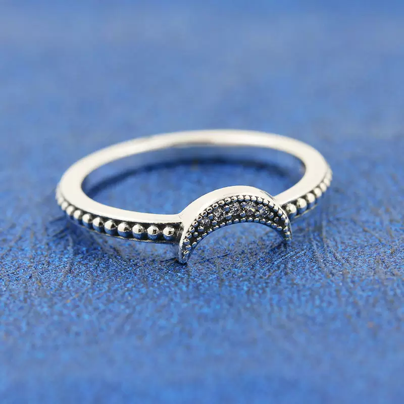 925 Sterling Silver Crescent Moon Beaded Pave Stones Ring Fit Pandora Style Jewelry Engagement Wedding Lovers Fashion Ring For Women
925 Sterling Silver Crescent Moon Beaded Pave Stones Ring Fit Pandora Style Jewelry Engagement Wedding Lovers Fashion Ring For Women