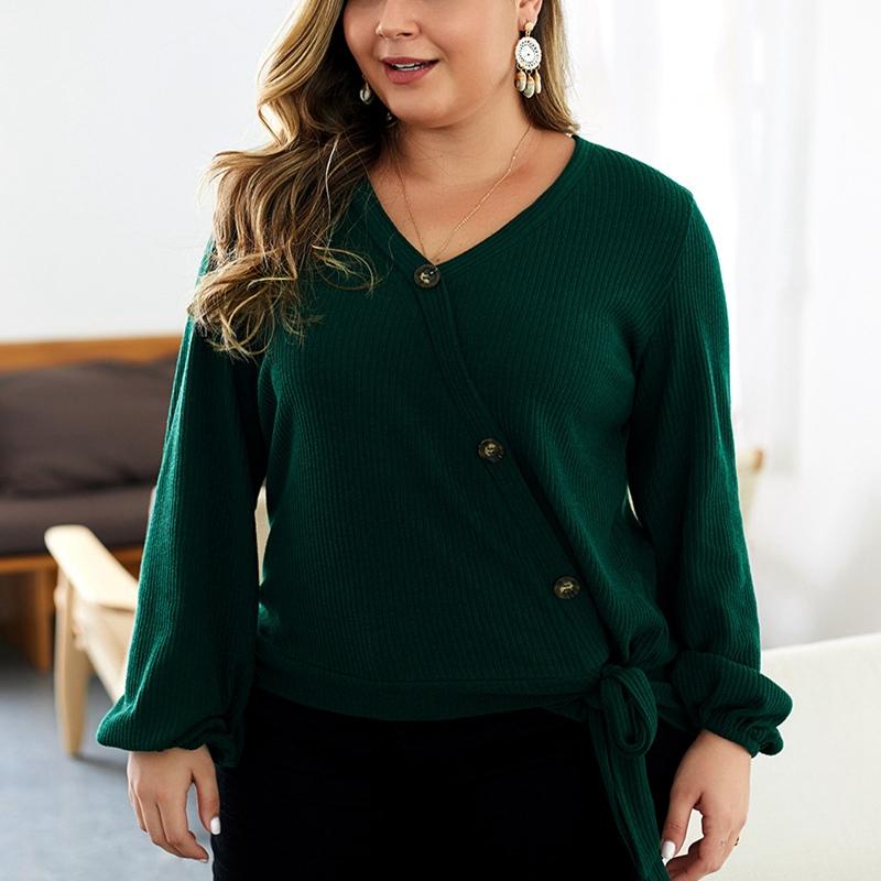 Autumn and winter plus size women's sweater 4XL5XL 6XL 7XL 8XL bust 129CM solid color sexy V-neck fashion lantern sleeve sweater, Army green
Autumn and winter plus size women's sweater 4XL5XL 6XL 7XL 8XL bust 129CM solid color sexy V-neck fashion lantern sleeve sweater, Army green