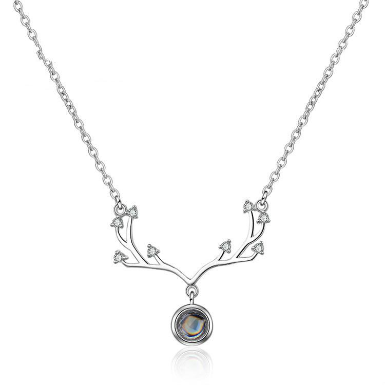 S925 Wedding Necklace Women Female Lovers 100 Languages I Love You Necklace Antlers Pendant Clavicle Chain
S925 Wedding Necklace Women Female Lovers 100 Languages I Love You Necklace Antlers Pendant Clavicle Chain