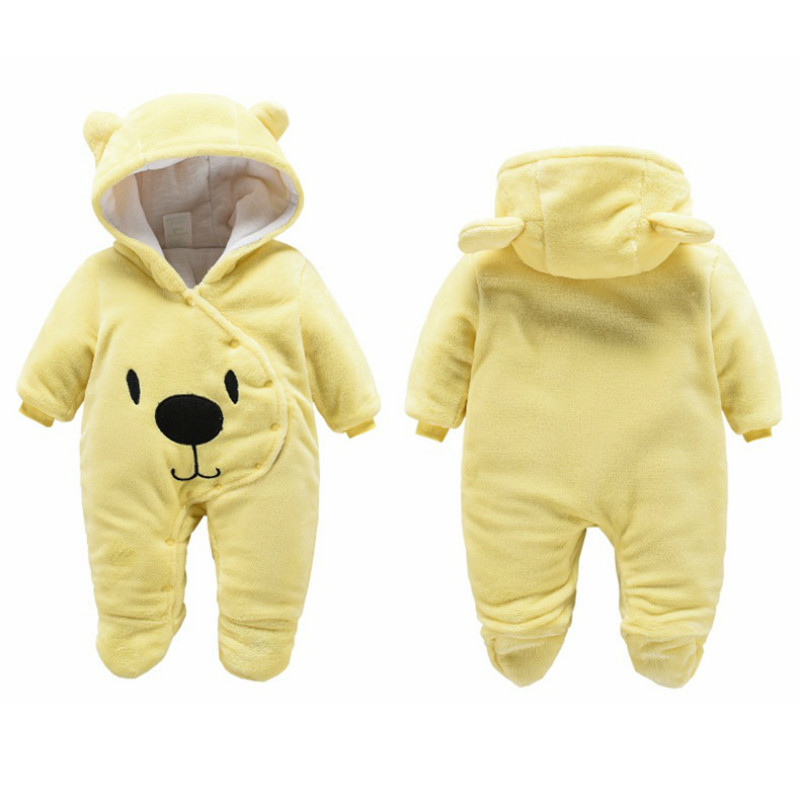 Bear Ear Hooded new born Baby Rompers For Babies Boys Girls Clothes Newborn Clothing Jumpsuit Infant Costume Baby Outfit 201028