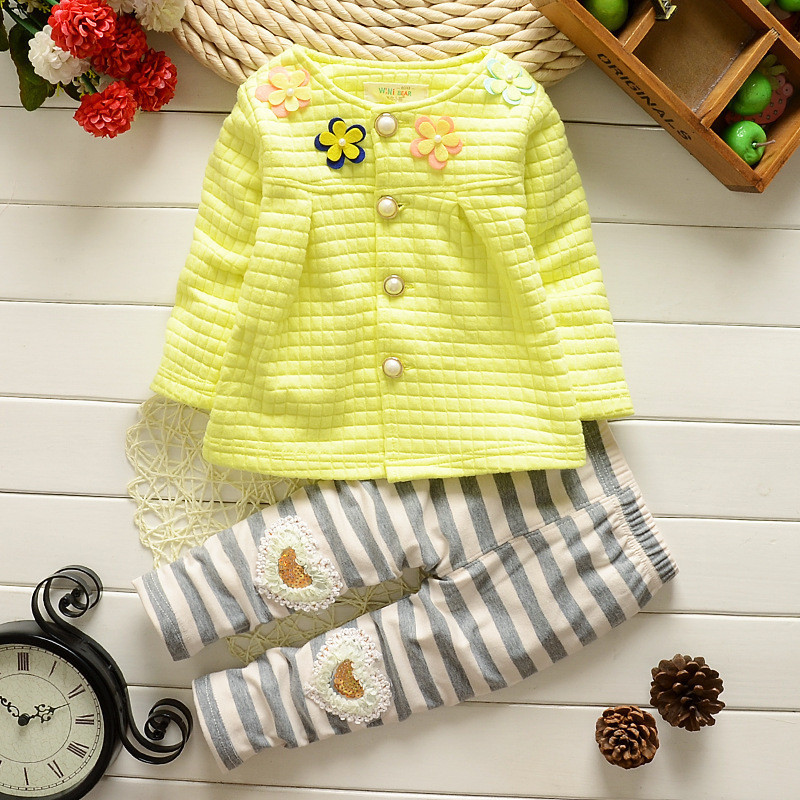Baby Girls Set Spring Autumn Casual Sport Suit Floral Top Pants Long Sleeve Child Costume Outerwear for 1-4 Years Clothing Y1106
