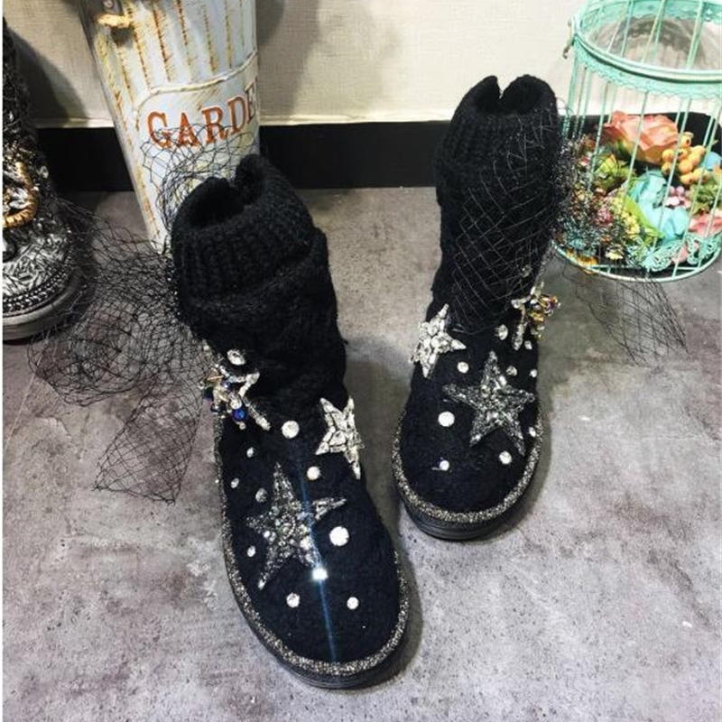 2020 Station Heavy Industry Strass Tarp Stars Lace Thick Wool Snow Boots Cotton Shoes Uprz, Beige
2020 Station Heavy Industry Strass Tarp Stars Lace Thick Wool Snow Boots Cotton Shoes Uprz, Beige