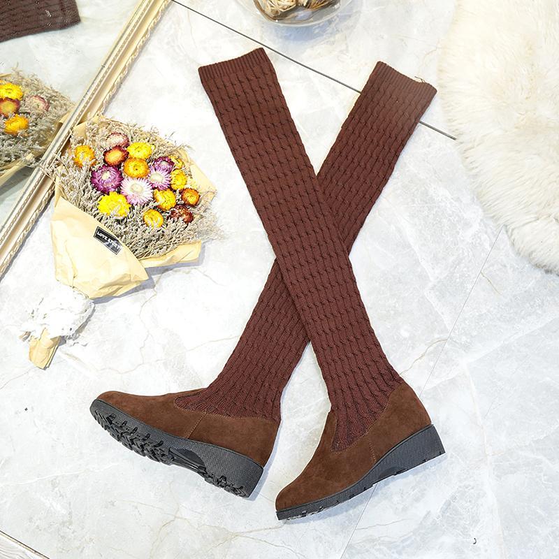 Stretch Fabrics Over The Knee Boots Height Increasing Round Toe Women Shoes Autumn Winter Casual Socks Long Boots Size 35-411, Black
Stretch Fabrics Over The Knee Boots Height Increasing Round Toe Women Shoes Autumn Winter Casual Socks Long Boots Size 35-411, Black