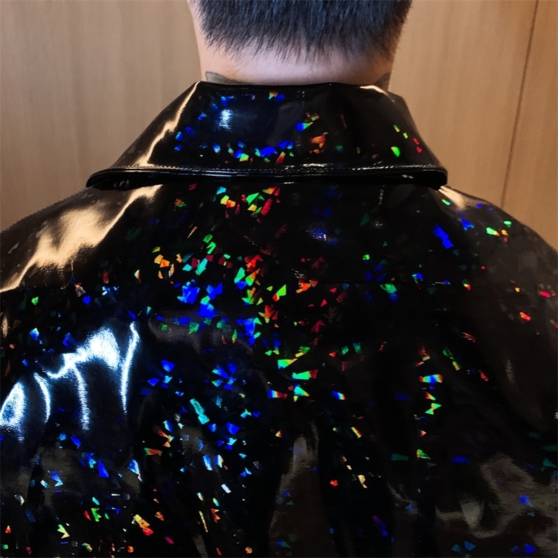Mirror Leather Shiny Leather Coat Autumn Social Guy Motorcycle Coat Casacas Para Hombre Motorcycle Jacket Male Leather Jacket 201128