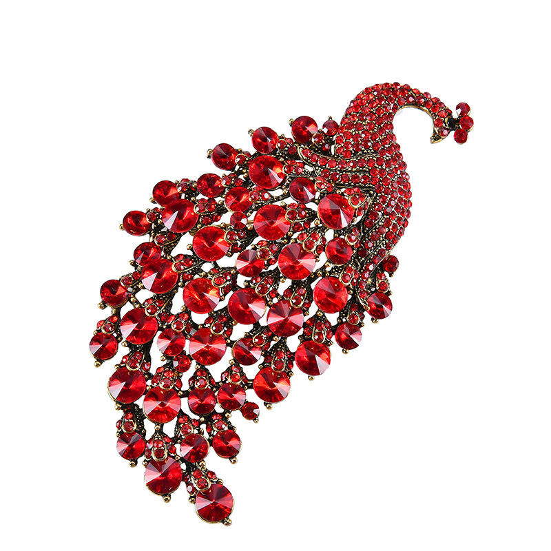 Deshow Colorful Peacock Brooches For Women Large Bird Brooch Pin Vintage Fashion Accessories High Quality Ne 201009