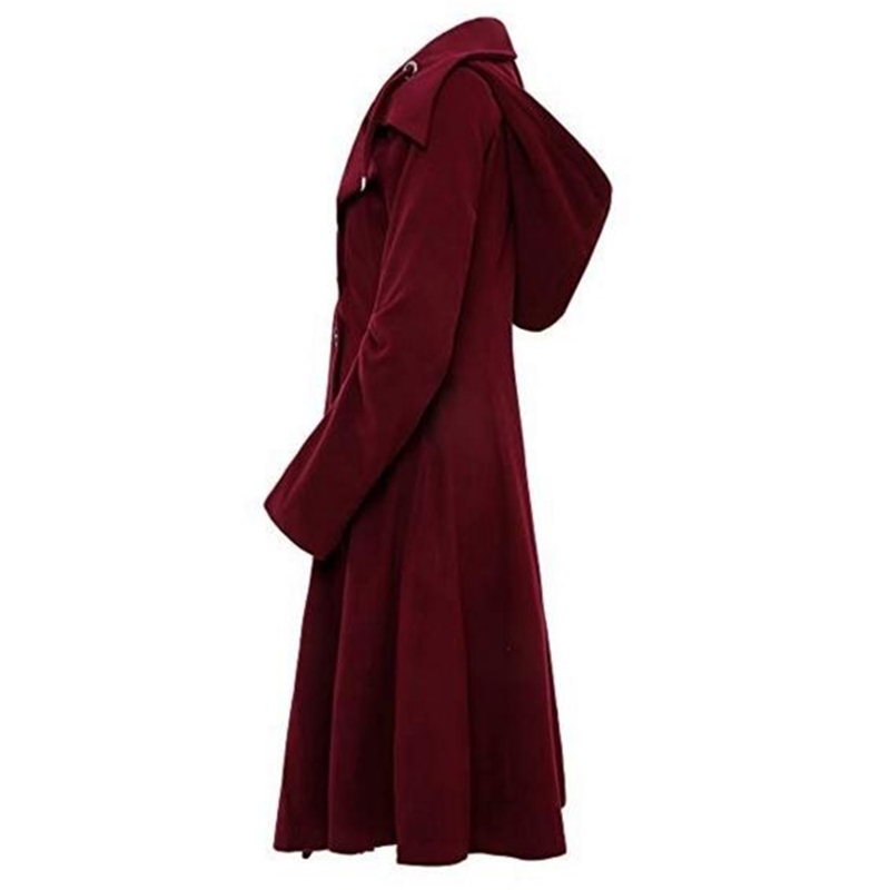 Gothic Women Trench Coat Winter Autumn Women's Overcoat Windbreaker Female Fashion Casual Long Coat Button Goth Outwear 201211