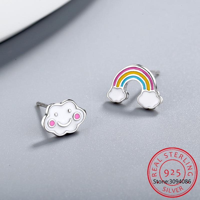 Stud LEKANI Genuine 925 Sterling Silver Fashion Sweet Asymmetrical Rainbow Clouds Earrings For Women Girls Jewelry Gift DS2328
Stud LEKANI Genuine 925 Sterling Silver Fashion Sweet Asymmetrical Rainbow Clouds Earrings For Women Girls Jewelry Gift DS2328