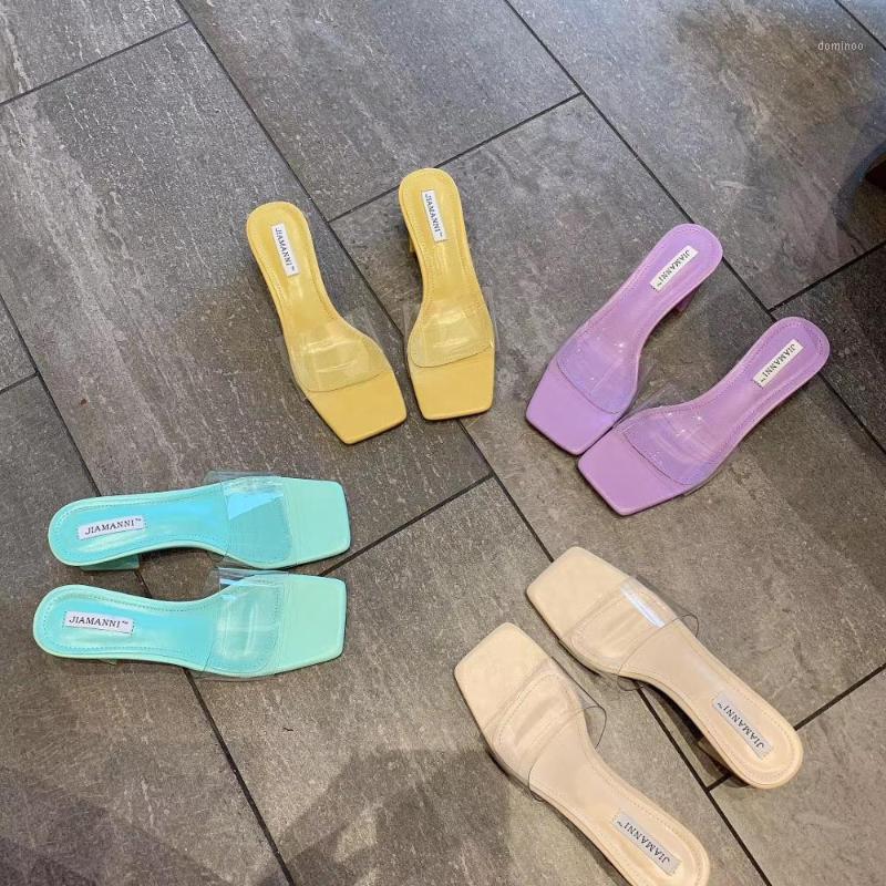 Women Sandals Slippers Transparent Ladies Thick Mid Heels Shoes PVC Transparent Slides Mules Shoes Party Pumps Elegant Slippers1, Green
Women Sandals Slippers Transparent Ladies Thick Mid Heels Shoes PVC Transparent Slides Mules Shoes Party Pumps Elegant Slippers1, Green