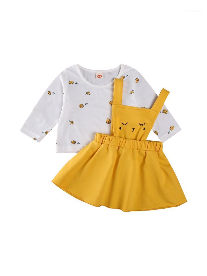 Girl's Two Piece Set, Cartoon Printed Crew Neck Long Sleeve T-shirt Dress for Toddlers1, Yellow
Girl's Two Piece Set, Cartoon Printed Crew Neck Long Sleeve T-shirt Dress for Toddlers1, Yellow