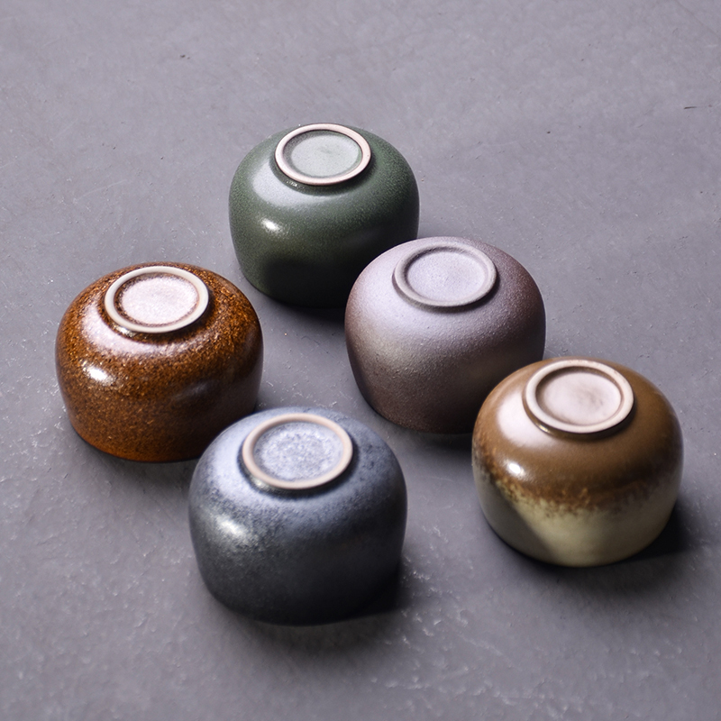 LUWU ceramic teacups set of 5 cups chinese kung fu cup sets drinkware 80ml LJ200821