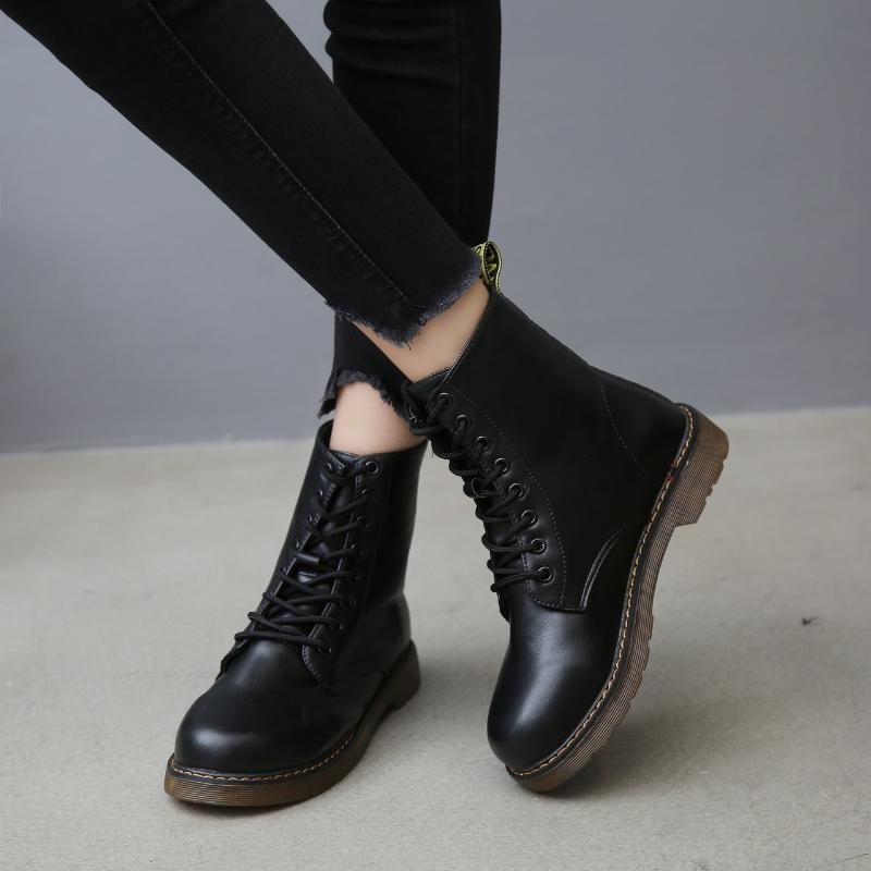 Ankle Boots For Women Shoes Woman Solid Leather Boots Thick Soled Mid Heels Round Toe Lace Up Winter Botas Mujer Plus Size, Black
Ankle Boots For Women Shoes Woman Solid Leather Boots Thick Soled Mid Heels Round Toe Lace Up Winter Botas Mujer Plus Size, Black