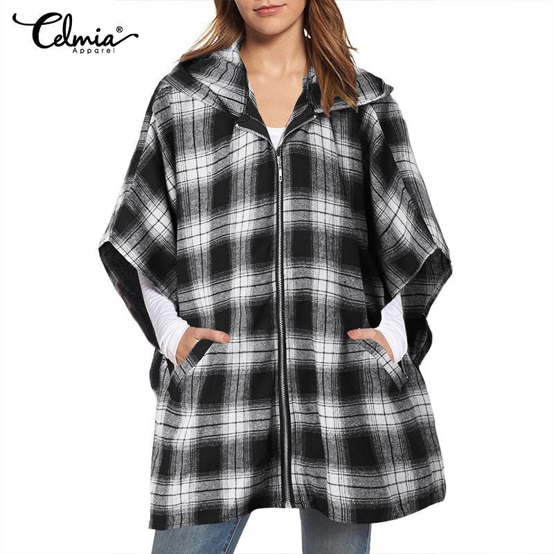 Celmia Women' Hoodes Jackets 2021 Autumn 3/4 Bat Sleeve Vintage Plaid Sweatshirts Casual Loose Zipper Pockets Retro Coats 5XL, Black
Celmia Women' Hoodes Jackets 2021 Autumn 3/4 Bat Sleeve Vintage Plaid Sweatshirts Casual Loose Zipper Pockets Retro Coats 5XL, Black