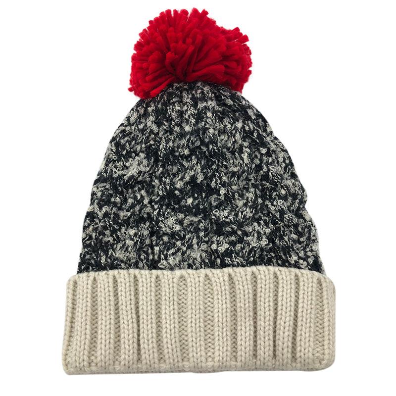 New Winter Color Mixture Wool Thick Knitted Hat Women's Autumn and Winter Warm Beanie Cute Yarn Furry Ball Hat, Red
New Winter Color Mixture Wool Thick Knitted Hat Women's Autumn and Winter Warm Beanie Cute Yarn Furry Ball Hat, Red