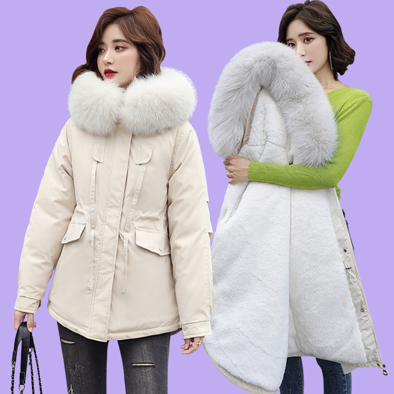 Women winter Parkas jacket New thick warm winter parkas coat fashion fur collar hooded women winter jacket Parkas 201019