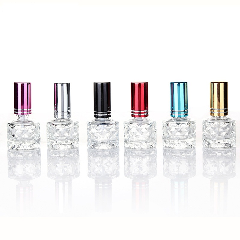 8ml Mini Crystal Glass Essential Oil Perfume Bottle nail polish empty bottles Spray Atomizer Portable Travel Cosmetic Container