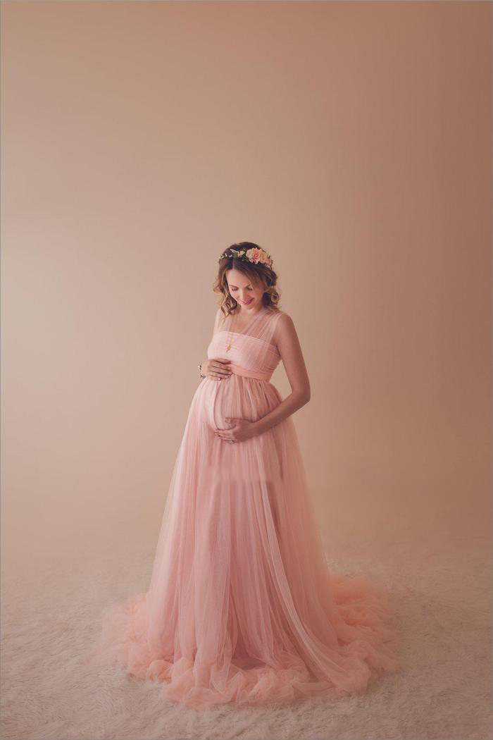 New Arrival Tulle Maternity Dresses Women Sexy Kimono Pregnant Party Sleepwear Jackets Custom Made Bathrobe Sheer Nightgown Robes
