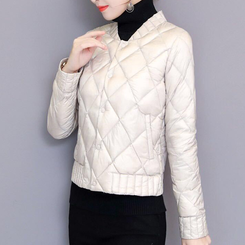 Ultra Light White Duck Down Jackets Autumn Winter Women Plus Size 3XL Buttons Outwears Long Sleeve Slim Short Warm Down Coats