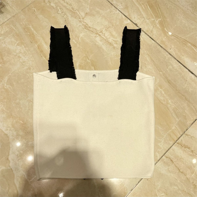 Women's Knit Tanks Ladies Crop Top Blouse Cotton Vest Sexy Letter Camisole Letter Workout Bra T-Shirt 2 Colors