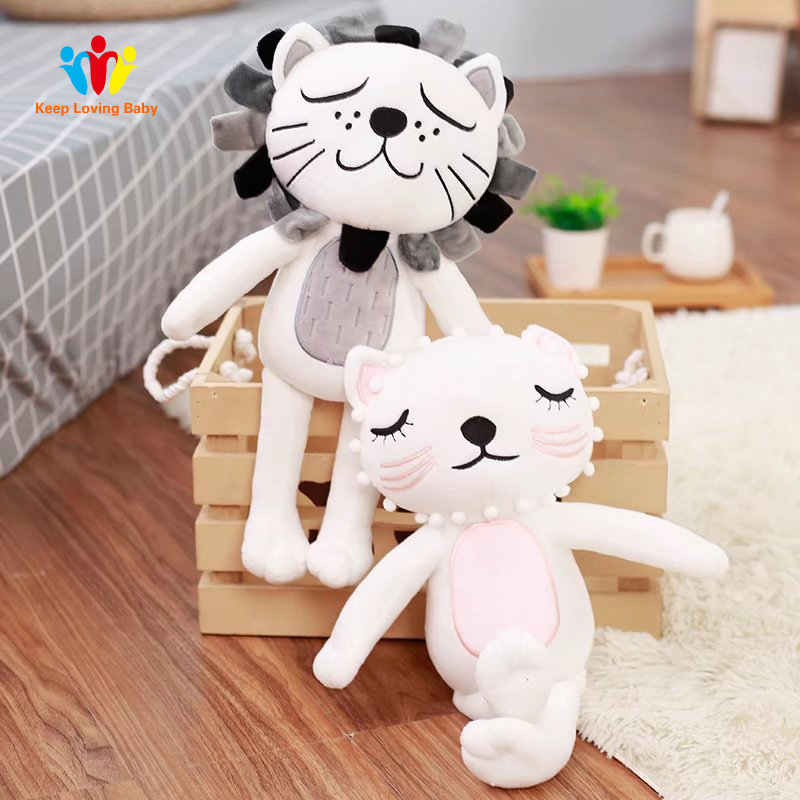 Baby Pillow Lion head pillow Children's room decoration doll Children soothe plush toys Infant Toddler Sleep Pillow LJ201014