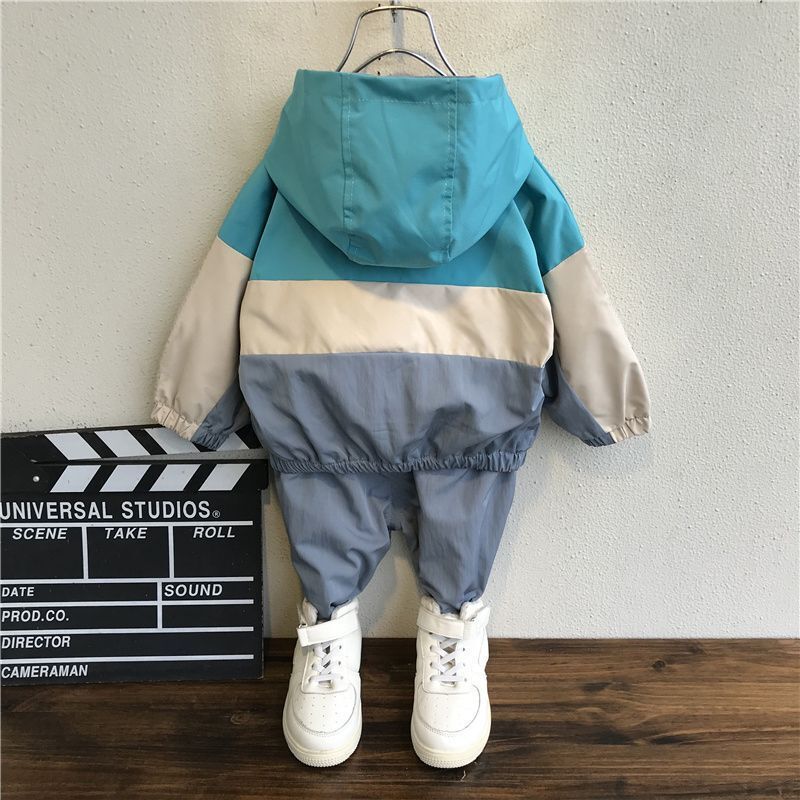 kids clothes sets New Fashion baby Patchwork Unisex Kids Brand Sport Suits Hoodies Top +Pants 2pcs suit 2 3 4 5 7 8 9 yearsX1019