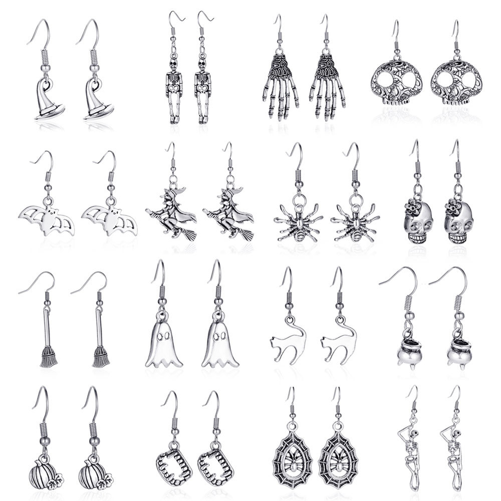 Halloween earrings simple retro skull spider ghost witch magic hat bat distressed earrings cross-border hot sale holiday jewelry horror feat
Halloween earrings simple retro skull spider ghost witch magic hat bat distressed earrings cross-border hot sale holiday jewelry horror feat