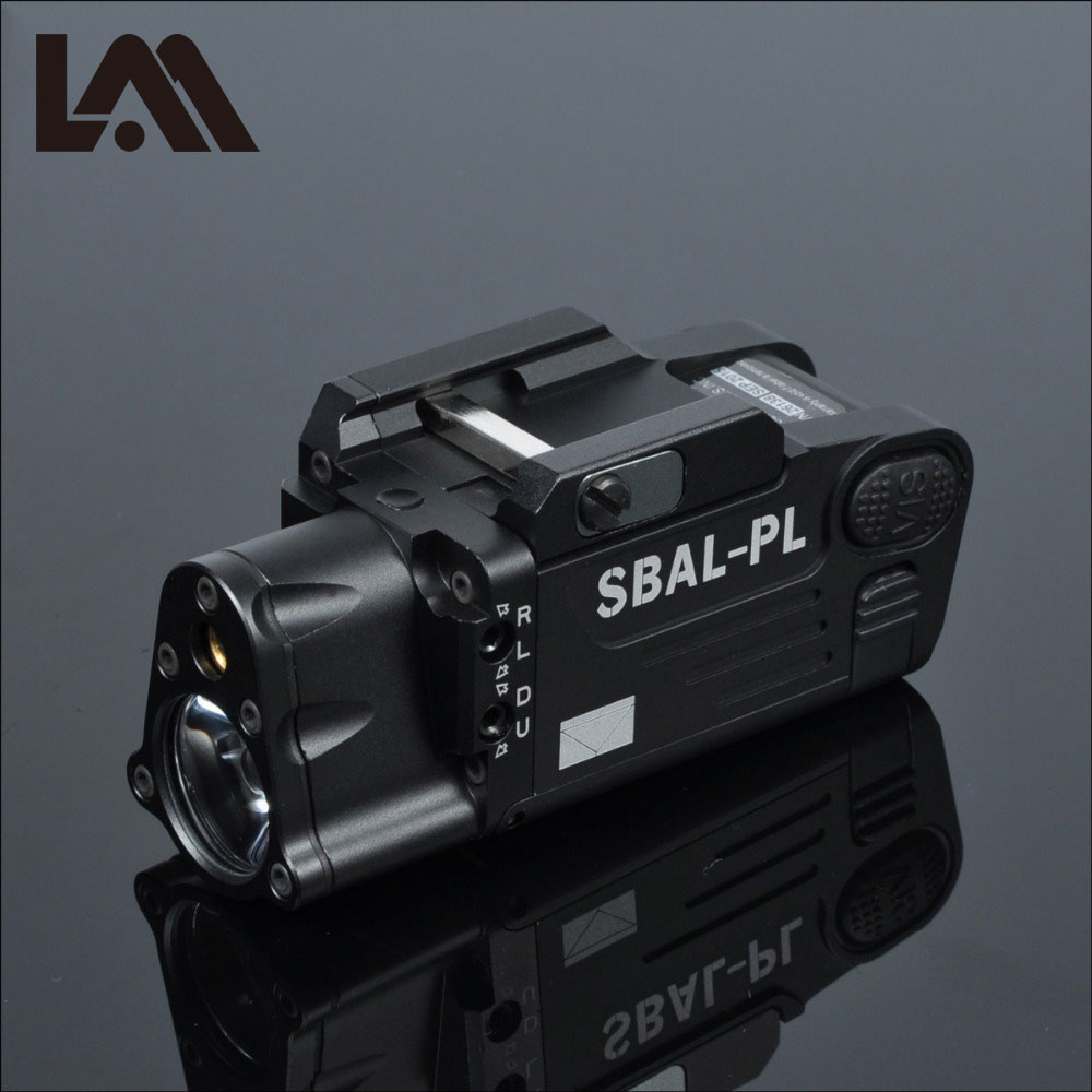 

Tactical CNC Finished SBAL-PL Scout Light LED Flashlight Combo Red Laser Sight Constant & Strobe Output, Black