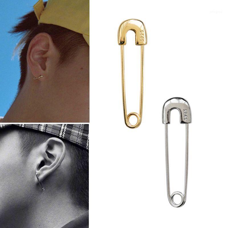 Stud Punk Rock Sterling Safety Pin Earrings Ear Threader Studs Fashion Jewelry Unisex1