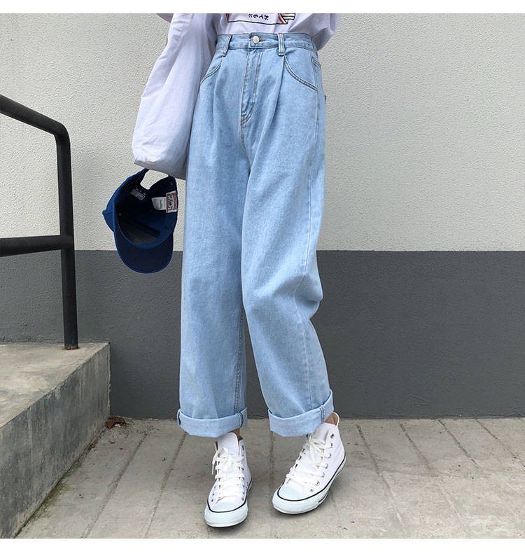 Jeans Femme Pantalones Korean Loose High Waist Wide Leg Baggy Jeans Women Pants Black Fashion Casual Harajuku Woman Pants 201109