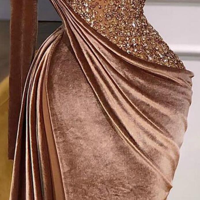 aso ebi arabic stylish mermaid sexy evening dresses lace beaded prom dresses velvet formal party second reception gowns zj266