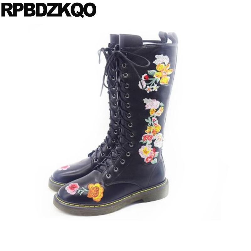 combat shoes black brand embroidered floral print mid calf side zip boots female flat flower printed women embroidery
combat shoes black brand embroidered floral print mid calf side zip boots female flat flower printed women embroidery