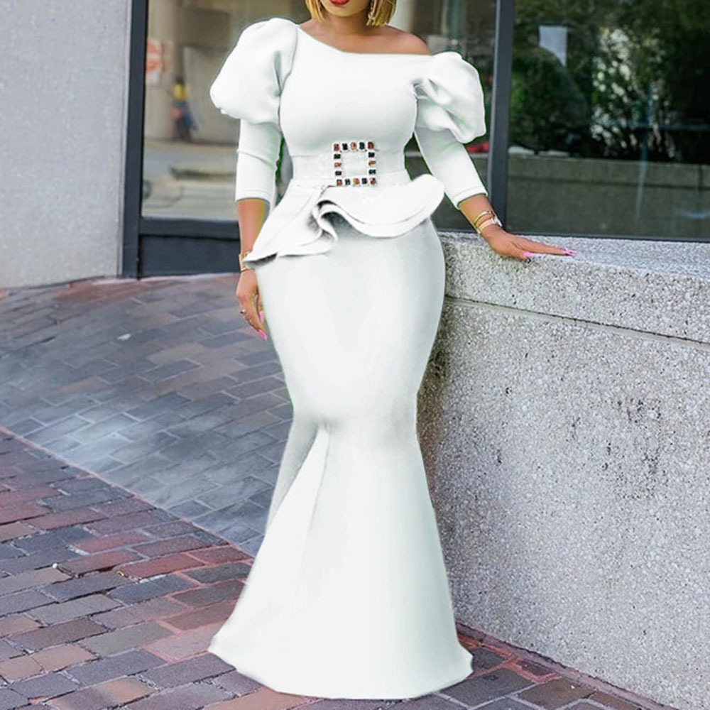2021 African Ladies Fashionable Off the Shoulder Dressed As Party Women Sexy Ruffle Robes Designer Mermaid Dress Long Yqh3, White
2021 African Ladies Fashionable Off the Shoulder Dressed As Party Women Sexy Ruffle Robes Designer Mermaid Dress Long Yqh3, White