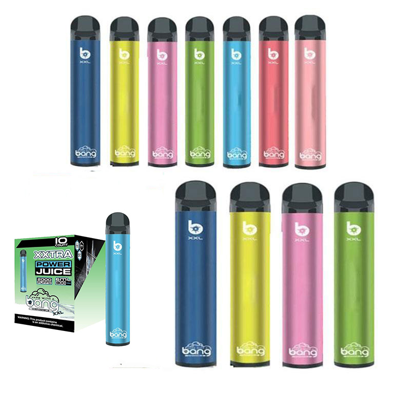 Bang XXL XXTRA Disposable Vape Device Pen 2000Puffs 800mAh Power Battery Pre-filled 6ml Pods Cartridges Vapor e Cigarette Portable Vaporizer
Bang XXL XXTRA Disposable Vape Device Pen 2000Puffs 800mAh Power Battery Pre-filled 6ml Pods Cartridges Vapor e Cigarette Portable Vaporizer