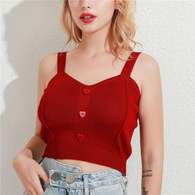 Women Kintted Tank Tops Heart Shaped Button Backless Crop Top Sexy V Neck Sleeveless Top Casual Beach Female Camisole1, Yellow
Women Kintted Tank Tops Heart Shaped Button Backless Crop Top Sexy V Neck Sleeveless Top Casual Beach Female Camisole1, Yellow