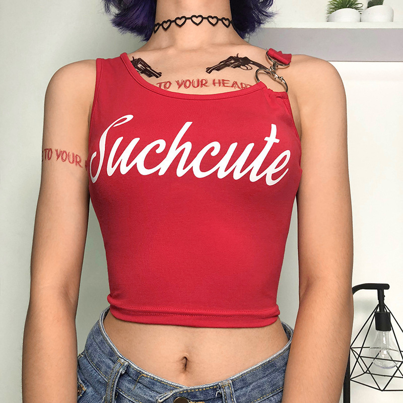 2021 New Singiny women print tops thin neck short summer sweater streetwear slingshot letter vest A2NR, Red
2021 New Singiny women print tops thin neck short summer sweater streetwear slingshot letter vest A2NR, Red