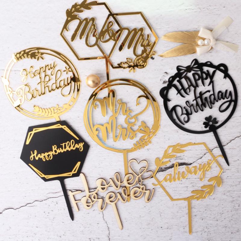 1PC Gold Silver Black Flash Acrylic Happy Birthday Cake Topper Love Heart Cupcake Topper For Wedding Birthday Party Decoration
1PC Gold Silver Black Flash Acrylic Happy Birthday Cake Topper Love Heart Cupcake Topper For Wedding Birthday Party Decoration