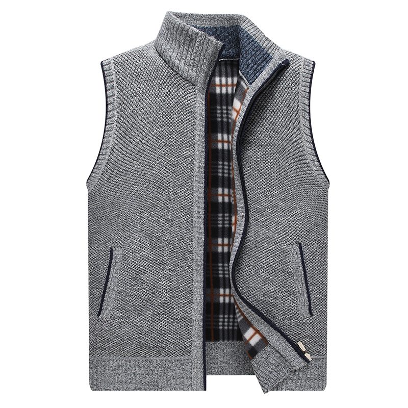 Winter Slim Fit Men's Sleeveless Vests Sweater Warm Jumper Knitted Waistcoats Casual Men Solid Sweater Vest Jackets Man Clothing 201224