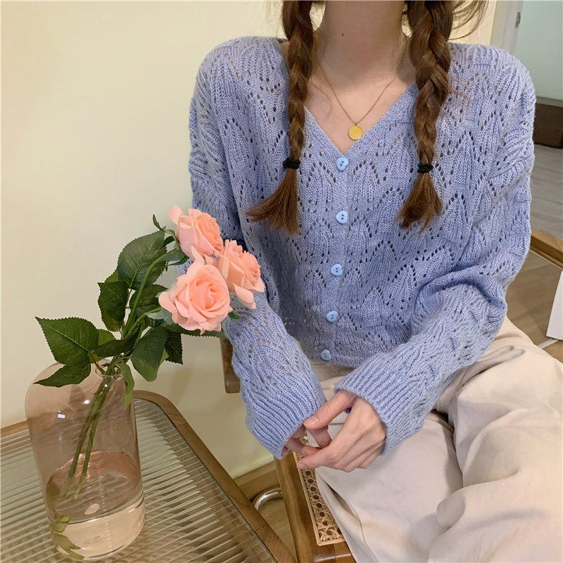 Korean Design Autumn Loose Type Hollow Sweater Long Sleeve Cardigan Short Knitwear 2021, Blue
Korean Design Autumn Loose Type Hollow Sweater Long Sleeve Cardigan Short Knitwear 2021, Blue