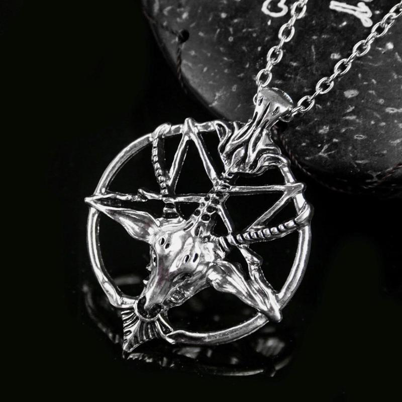 Vintage Necklaces Pentagram Goat Skull Necklace Sheep Head Devil God Hollow Round Pendant Necklace For Men Jewelry Gift
Vintage Necklaces Pentagram Goat Skull Necklace Sheep Head Devil God Hollow Round Pendant Necklace For Men Jewelry Gift