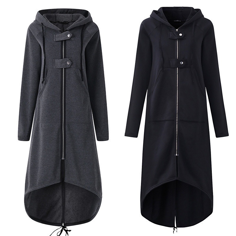 The new thick trench coat for ladies Plussize long style windbreaker Pure cotton simple pure cotton T200810