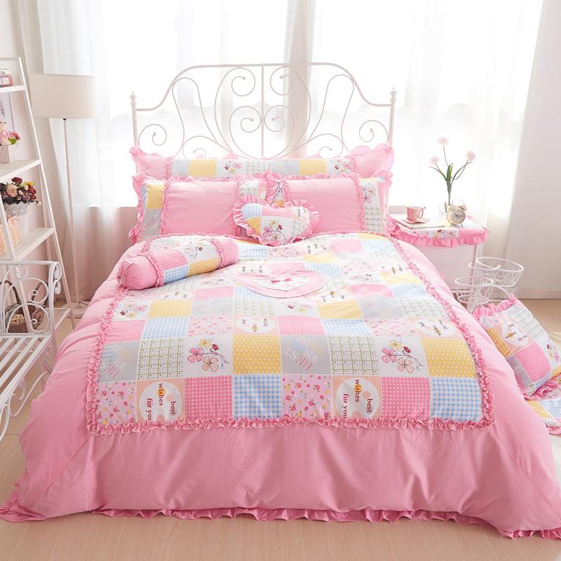 100%Cotton king queen size girls single double Bedding set princess style ruffles bed set bedskirt pillowcases, Color 1
100%Cotton king queen size girls single double Bedding set princess style ruffles bed set bedskirt pillowcases, Color 1