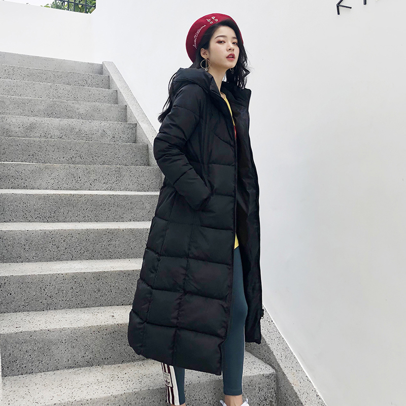 X-long oversized 5xl 6xl thick fashion parkas women casual solid with pockets hooded winter cotton slim coats jackets 201027